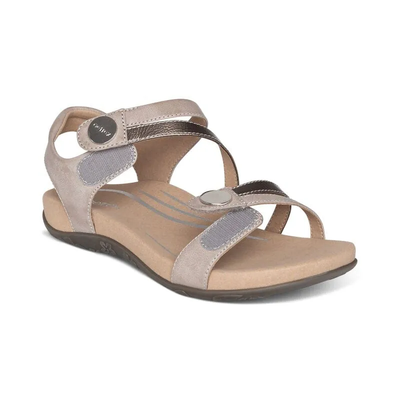 Aetrex Women's Jess Sandals- Smoke