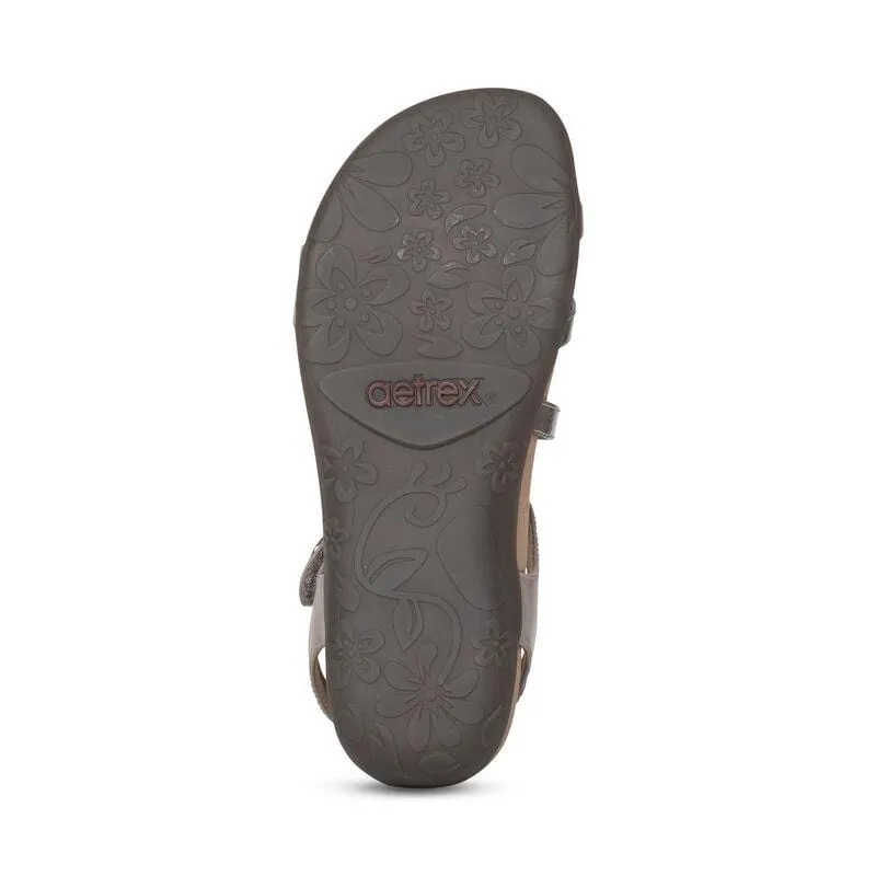 Aetrex Women's Jess Sandals- Smoke