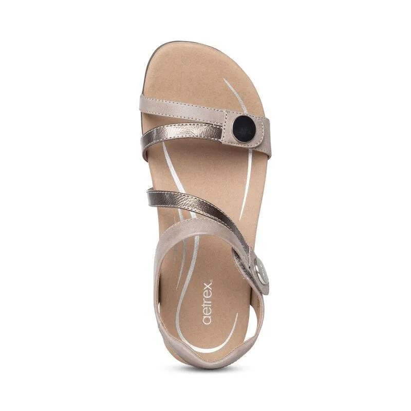 Aetrex Women's Jess Sandals- Smoke
