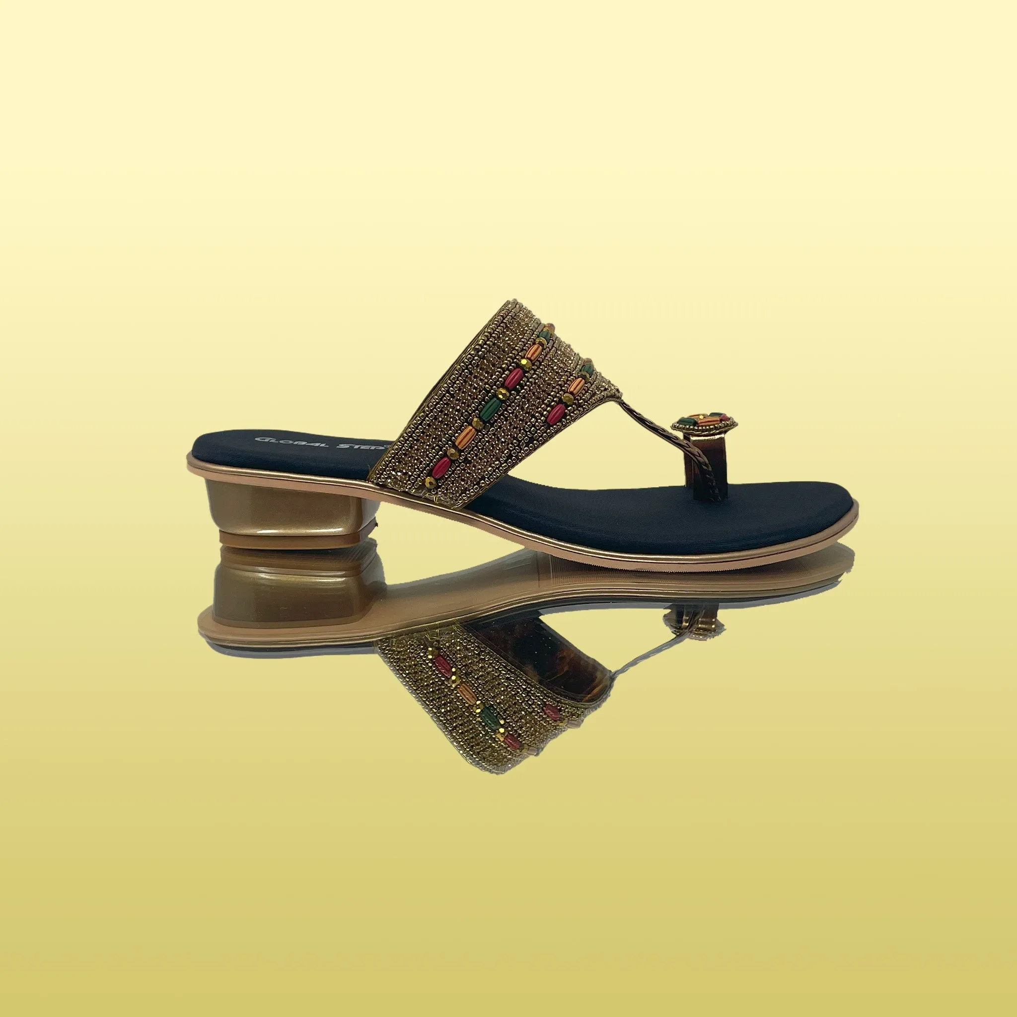 Antique Zari Embellished Toe-ring Heels