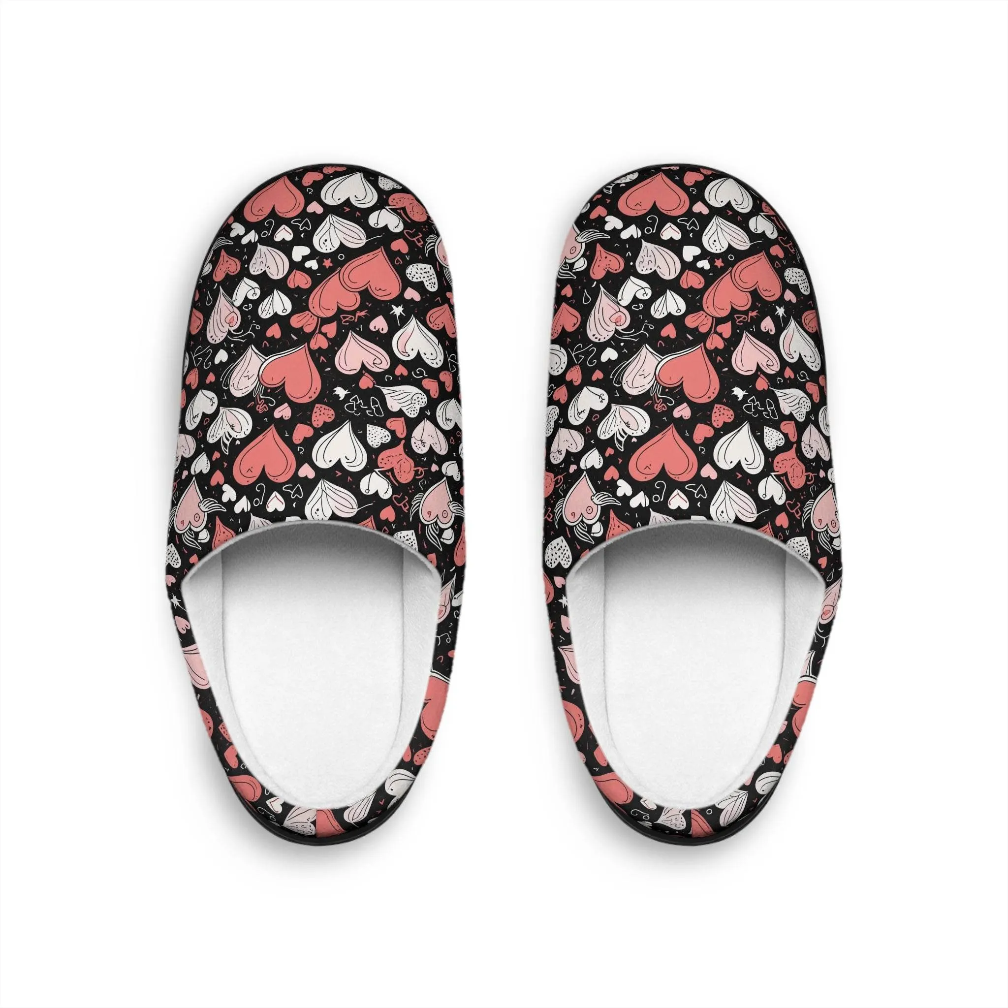 Cozy Colorful Hearts Women's Indoor Slippers