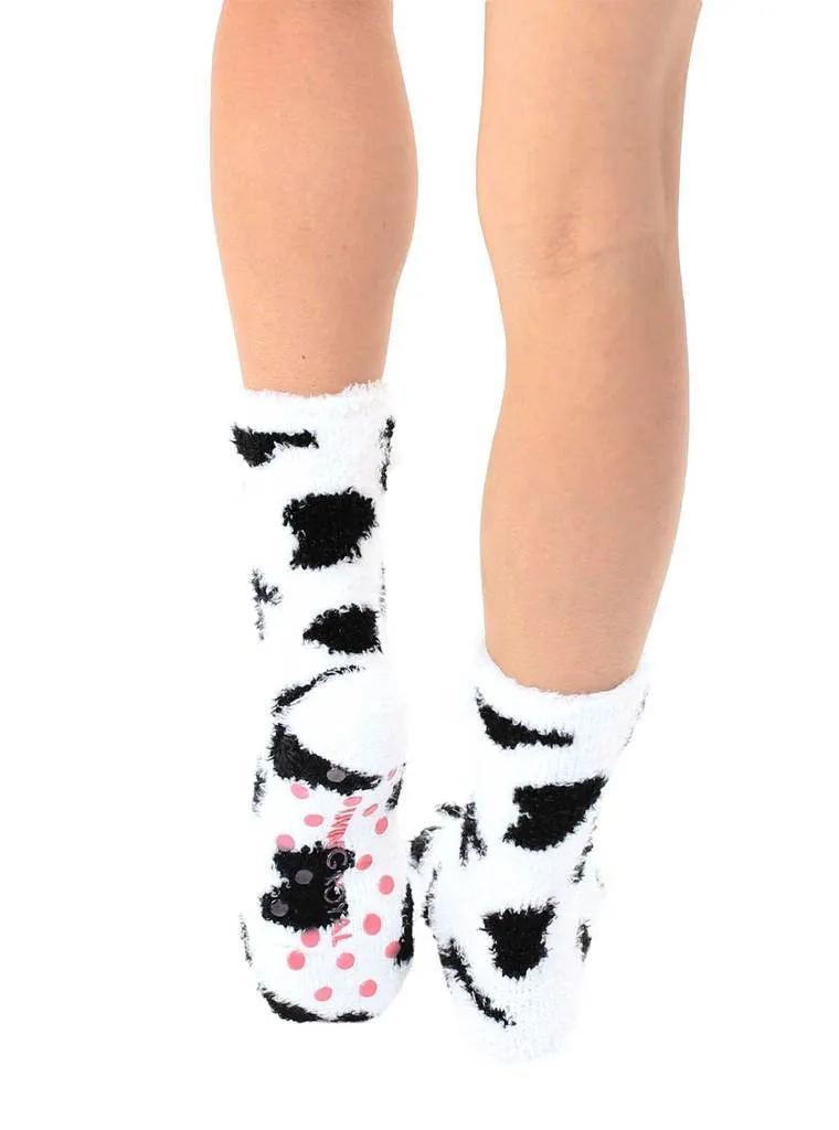 Living Royal Fuzzy Crew Sock – Cow