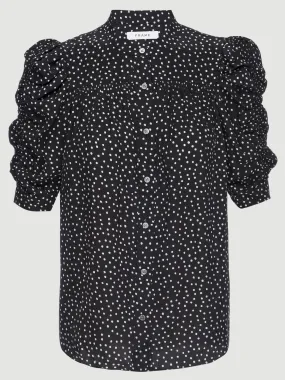 Smocked Sleeve Yoke Shirt -- Noir Multi